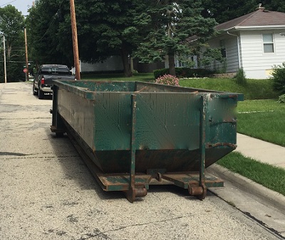 Dumpster sizing guide for dirt and concrete removal
